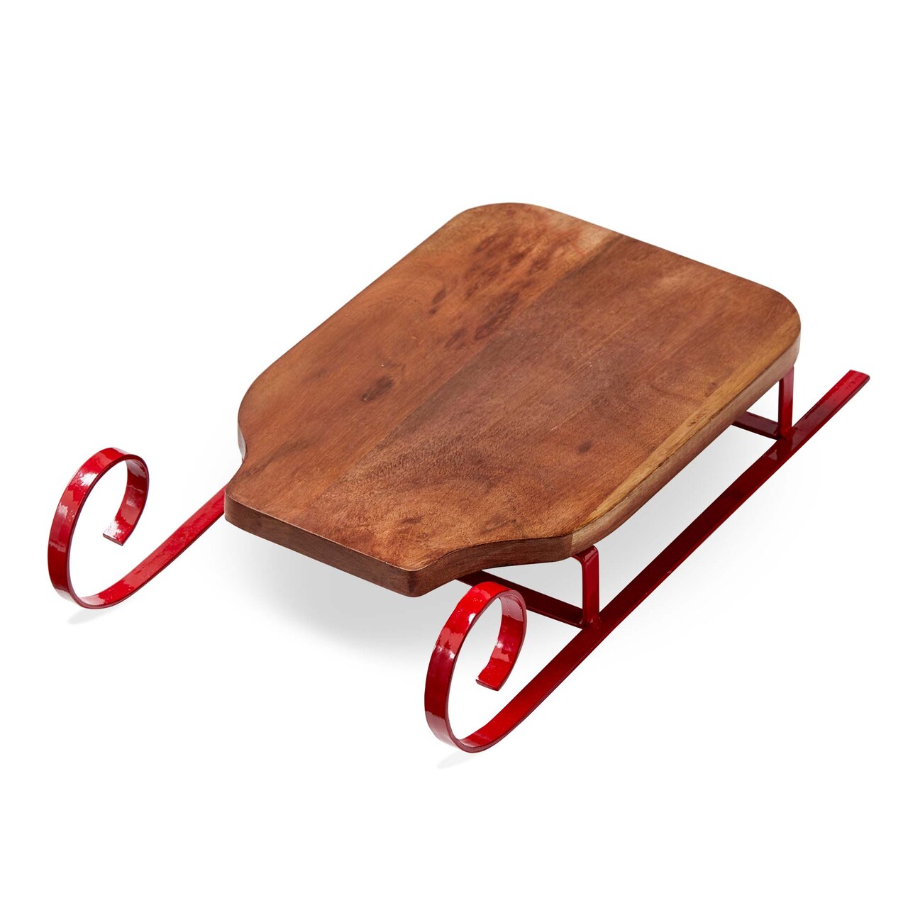 Red Wood Sleigh Serving Board 16 x 8.75 x 3.5 in Perfect for Christmas Serving Trays and Holiday Gatherings